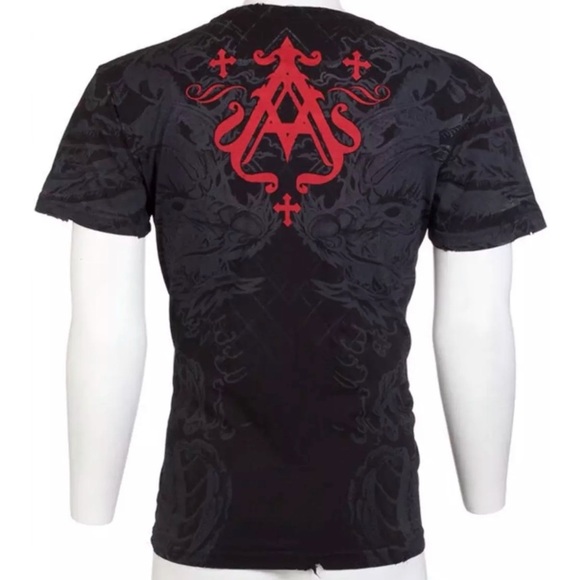 Archaic by Affliction Men's T-Shirt DRAGON RAGE Biker MMA Black - Picture 6 of 8